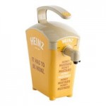 Heinz Keystone 1.5 Gallon Yellow Plastic Countertop Pump Dispenser with 2 Heinz Yellow Mustard Pouches