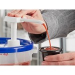 Choice Condiment Pump Kit with 1 oz. Pump and 4 Qt. Round Translucent Container with Blue Lid