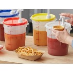 Choice Condiment Pump Kit with 1 oz. Pump and 4 Qt. Round Translucent Container with Blue Lid