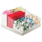 Cal-Mil 3018-55-12 Luxe Condiment Display with Glass Jars and Stainless Steel Base - 12 1/4
