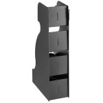 ServSense Black 8-Section Vertical Countertop Condiment Organizer with Header Decals - 5 3/4
