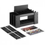 ServSense Black 8-Section Vertical Countertop Condiment Organizer with Header Decals - 5 3/4