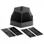ServSense Black 8-Section Vertical Countertop Condiment Organizer with Header Decals - 5 3/4