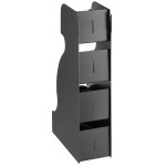 ServSense Black 8-Section Vertical Countertop Condiment Organizer with Header Decals - 5 3/4