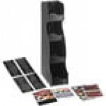 ServSense Black 8-Section Vertical Countertop Condiment Organizer with Header Decals - 5 3/4