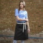Uncommon Chef 3117 Black Customizable 100% Cotton Canvas Moxie Waist Apron with Natural Webbing and 3 Pockets - 24
