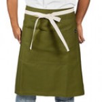 Uncommon Chef 3117 Black Customizable 100% Cotton Canvas Moxie Waist Apron with Natural Webbing and 3 Pockets - 24