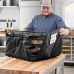 CaterGator Dash Insulated Pizza Delivery Bag Black Soft-Sided Heavy-Duty Nylon 22 1/2
