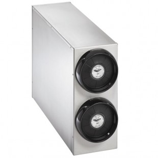 Vollrath 58822-A-A Stainless Steel 2-Slot Vertical 8 - 44 oz. Countertop Cup Dispenser Cabinet