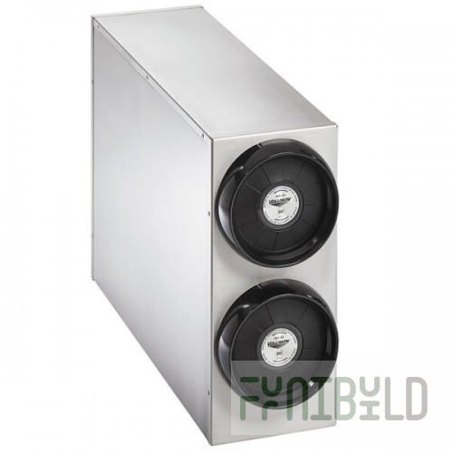 Vollrath 58822-A-A Stainless Steel 2-Slot Vertical 8 - 44 oz. Countertop Cup Dispenser Cabinet