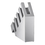 ServSense Stainless Steel 4-Section Slanted Countertop Cup / Lid Organizer with Straw Attachment