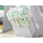 ServSense Stainless Steel 4-Section Slanted Countertop Cup / Lid Organizer with Straw Attachment