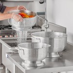 Choice 16 Qt. Aluminum Colander with Base and Handles