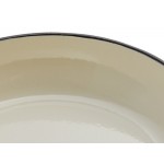 Valor 3.25 Qt. Arctic White Enameled Cast Iron Brazier / Casserole Dish with Cover