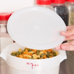 Cambro 2 and 4 Qt. White Round Polyethylene Food Storage Container Lid Cambro 2 and 4 Qt. White Round Polyethylene Food Storage Container Lid