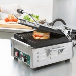 Waring WPG150 Panini Perfetto Grooved Top & Bottom Panini Sandwich Grill - 9 3/4