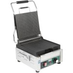 Waring WPG150 Panini Perfetto Grooved Top & Bottom Panini Sandwich Grill - 9 3/4