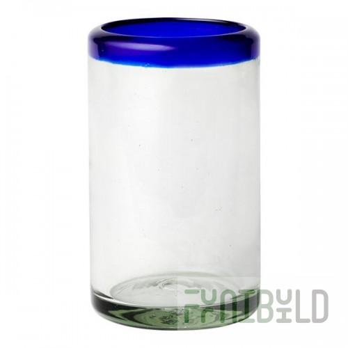 10 Strawberry Street Cobalt Rim 16 oz. Cooler Glass - 6/Case