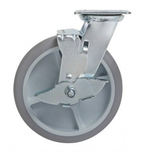 Lavex Swivel Plate Caster with Brake for Large Housekeeping Carts Lavex Swivel Plate Caster with Brake for Large Housekeeping Carts