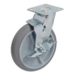 Lavex Swivel Plate Caster with Brake for Large Housekeeping Carts Lavex Swivel Plate Caster with Brake for Large Housekeeping Carts