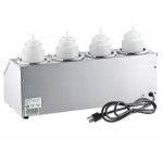 Carnival King Quad 32 oz. Sauce / Topping Bottle Warmer with 6 Squeeze Bottles - 800W, 120V