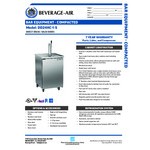 Beverage-Air DD24HC-1-S-024 Double Tap Kegerator Beer Dispenser - Stainless Steel, (1) 1/2 Keg Capacity