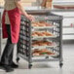 Cambro UPR1826U8 Camshelving® Ultimate 8 Pan Undercounter End Load Bun / Sheet Pan Rack with Metal Casters - Unassembled Cambro UPR1826U8 Camshelving® Ultimate 8 Pan Undercounter End Load Bun / Sheet Pan Rack with Metal Casters - Unassembled