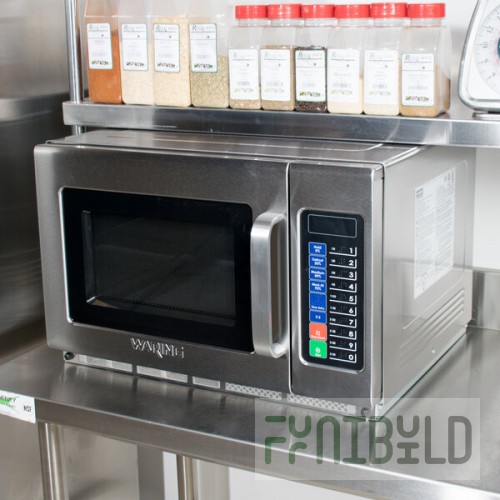 Waring WMO120 Stainless Steel Commercial Microwave with Push Button Controls - 208/240V, 1800W