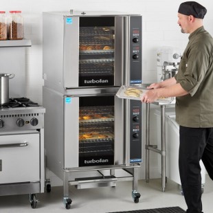 Moffat G32D5/2C Turbofan Double Deck Full Size Liquid Propane Digital Convection Oven with Steam Injection and Casters - 110-120V, 1 Phase, 66,000 BTU