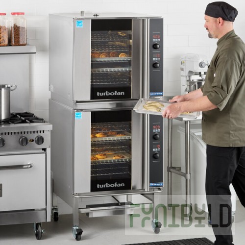 Moffat G32D5/2C Turbofan Double Deck Full Size Liquid Propane Digital Convection Oven with Steam Injection and Casters - 110-120V, 1 Phase, 66,000 BTU