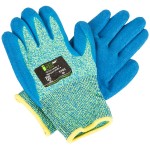 Cordova iON A4 Aqua HPPE / Glass Fiber Cut Resistant Food-Safe Gloves with Blue Crinkle Latex Palm Coating - Large