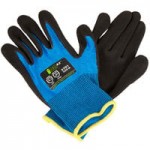 Cordova iON A4 Aqua HPPE / Glass Fiber Cut Resistant Food-Safe Gloves with Blue Crinkle Latex Palm Coating - Large