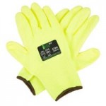 Cordova iON A4 Aqua HPPE / Glass Fiber Cut Resistant Food-Safe Gloves with Blue Crinkle Latex Palm Coating - Large