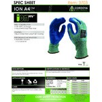 Cordova iON A4 Aqua HPPE / Glass Fiber Cut Resistant Food-Safe Gloves with Blue Crinkle Latex Palm Coating - Large