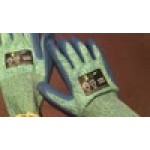 Cordova iON A4 Aqua HPPE / Glass Fiber Cut Resistant Food-Safe Gloves with Blue Crinkle Latex Palm Coating - Large