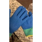 Cordova iON A4 Aqua HPPE / Glass Fiber Cut Resistant Food-Safe Gloves with Blue Crinkle Latex Palm Coating - Large