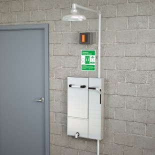 Guardian Equipment GBF2173 Surface Mounted Safety Station with Drain Pan and Daylight Drain