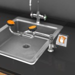 Guardian Equipment G1775LH Left Hand Deck Mounted Eye and Face Wash Station with 90 Degree Swivel