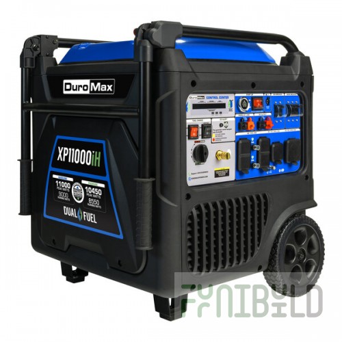 DuroMax XP11000IH iH Series 459 CC Dual Fuel Inverter Portable Generator with CO Alert - 11,000W, 120/240V