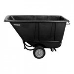 Wesco Industrial Products 272579 0.5 Cu. Yd. Black Polyethylene Heavy-Duty Tilt Truck