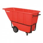 Wesco Industrial Products 272579 0.5 Cu. Yd. Black Polyethylene Heavy-Duty Tilt Truck