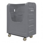 Royal Basket Trucks 48 Cu. Ft. Red Bulk Poly Truck with Steel Base and 4 Swivel Casters R48-RDX-BFA-6UNN