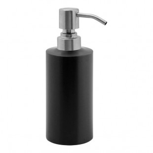 room360 Tokyo 12 oz. Matte Black Stainless Steel Soap Dispenser with Brushed Stainless Top - 6/Case