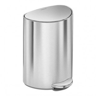 simplehuman CW2106 1.6 Gallon / 6 Liter Brushed Stainless Steel Semi-Round Step-On Trash Can with Liner Pocket simplehuman CW2106 1.6 Gallon / 6 Liter Brushed Stainless Steel Semi-Round Step-On Trash Can with Liner Pocket