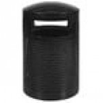 Ex-Cell Kaiser WR-2441 T BLK Landscape Series 40 Gallon Round Black Gloss Large Capacity Trash Can with Dome Top
