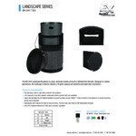 Ex-Cell Kaiser WR-2441 T BLK Landscape Series 40 Gallon Round Black Gloss Large Capacity Trash Can with Dome Top