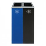 Busch Systems Spectrum 101212 36 Gallon Slim Color-Coded Powder-Coated Steel Four Stream Decorative Organics / Cans & Bottles / Paper / Waste Receptacle