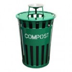 Witt Industries Oakley Eco M3601LF-AT-BK 36 Gallon Black Outdoor Landfill Receptacle with Ash Top Lid Witt Industries Oakley Eco M3601LF-AT-BK 36 Gallon Black Outdoor Landfill Receptacle with Ash Top Lid