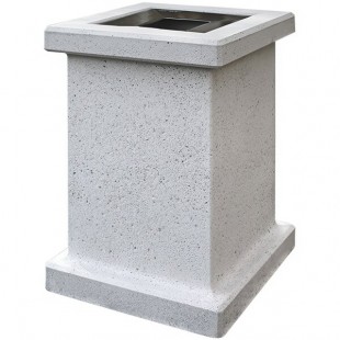 Wausau Tile SL103 22 Gallon Concrete Square Trash Can with Aluminum Funnel Lid Wausau Tile SL103 22 Gallon Concrete Square Trash Can with Aluminum Funnel Lid