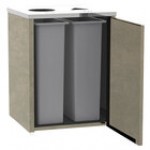 Lakeside 3412G Stainless Steel Rectangular Refuse / Recycling Station with Top Access and Green Laminate Finish - 26 1/2 Lakeside 3412G Stainless Steel Rectangular Refuse / Recycling Station with Top Access and Green Laminate Finish - 26 1/2